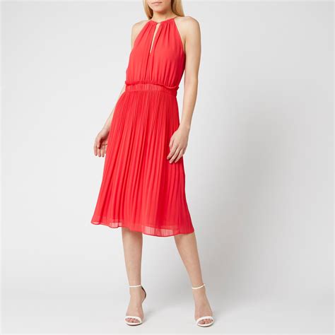 michael kors red dress with ruffles|michael kors midi dress.